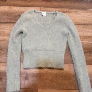 Pink Rose soft green sweater size M